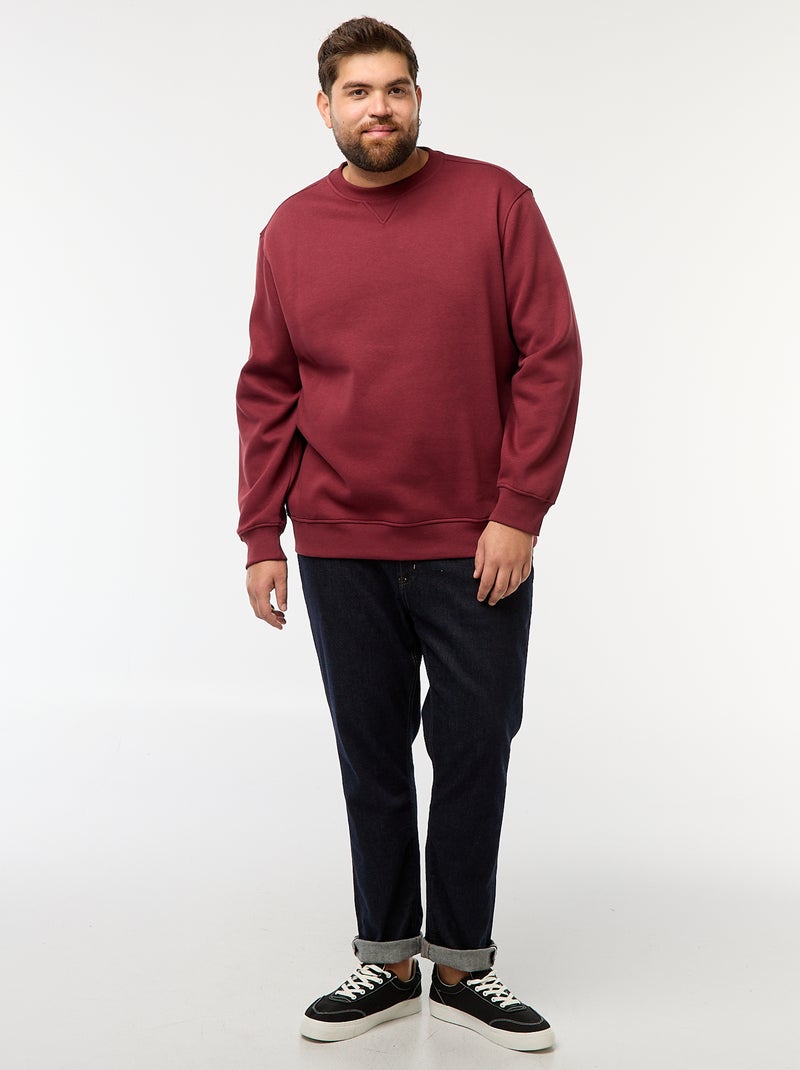 Effen sweater met ronde hals Rood - Kiabi