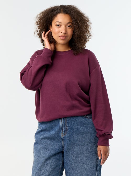 Effen sweater met ronde hals van French Terry - Kiabi Effen sweater met ronde hals van French Terry - Kiabi