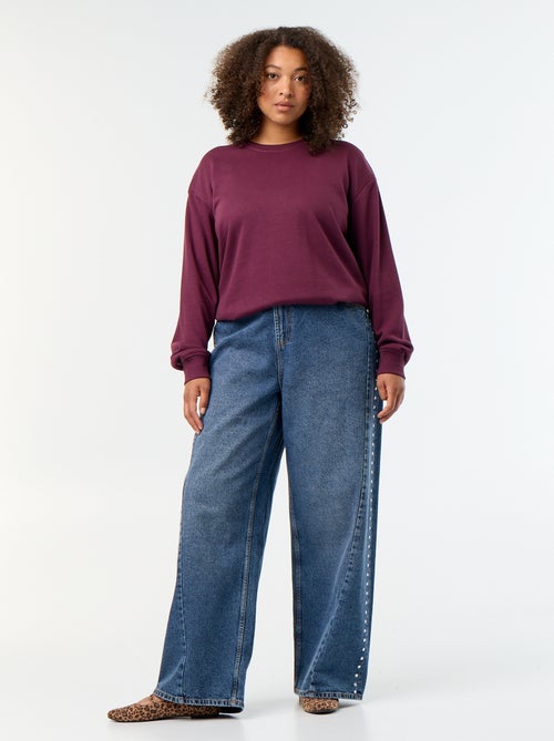 Effen sweater met ronde hals van French Terry - Kiabi Effen sweater met ronde hals van French Terry - Kiabi