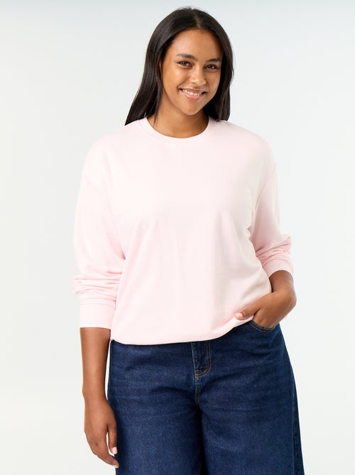 Effen sweater met ronde hals van French Terry - Kiabi Effen sweater met ronde hals van French Terry - Kiabi