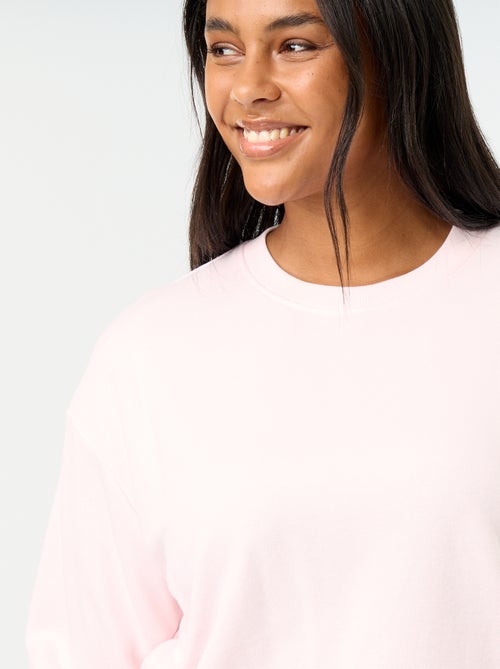 Effen sweater met ronde hals van French Terry - Kiabi Effen sweater met ronde hals van French Terry - Kiabi