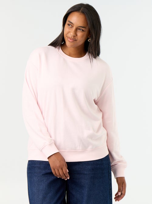 Effen sweater met ronde hals van French Terry - Kiabi Effen sweater met ronde hals van French Terry - Kiabi