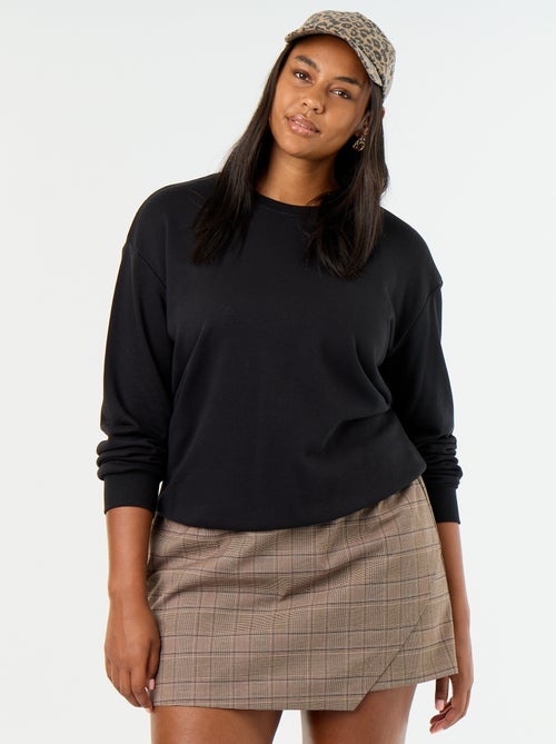 Effen sweater met ronde hals van French Terry - Kiabi Effen sweater met ronde hals van French Terry - Kiabi
