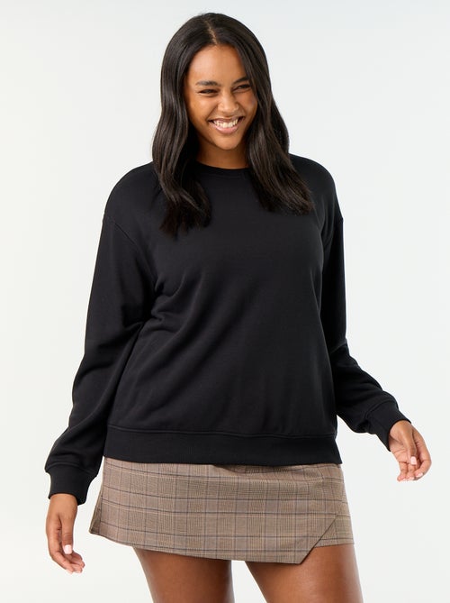 Effen sweater met ronde hals van French Terry - Kiabi Effen sweater met ronde hals van French Terry - Kiabi