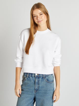 Effen sweater met ronde hals