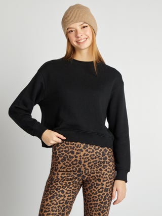 Effen sweater met ronde hals