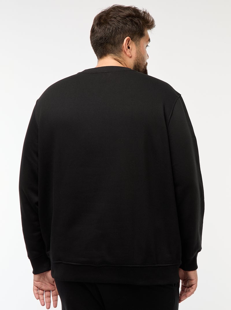 Effen sweater met ronde hals zwart - Kiabi