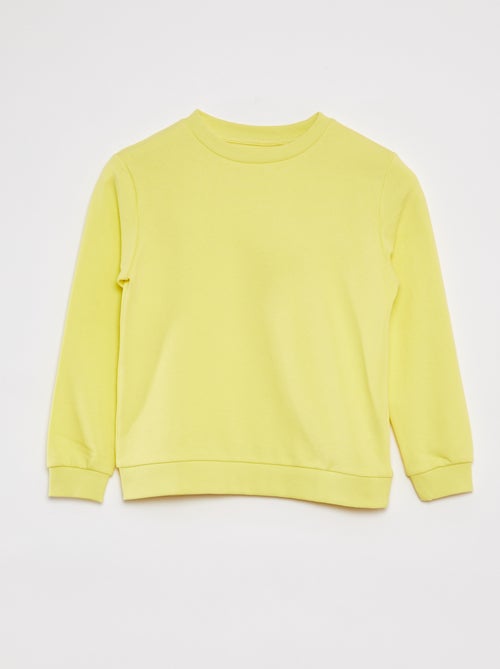 Effen sweater van french terry met ronde hals - Kiabi
