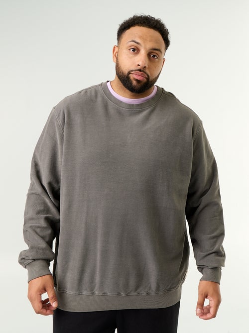 Effen sweater van geribde stof - Kiabi