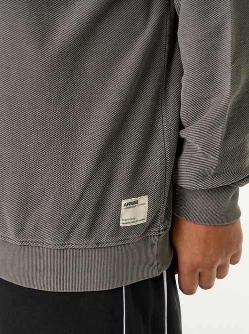 Effen sweater van geribde stof - Kiabi