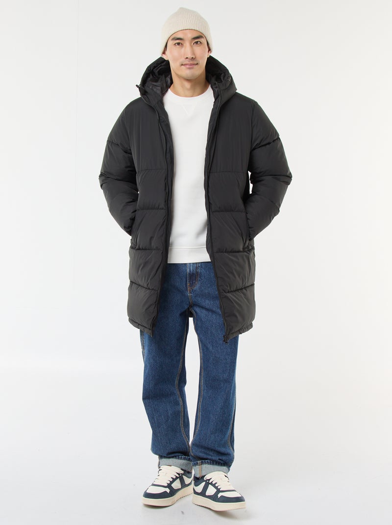 Effen sweater van geruwde fleece met ronde hals Wit - Kiabi