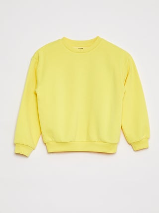 Effen sweater van geruwde joggingstof