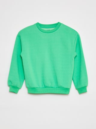 Effen sweater van geruwde joggingstof