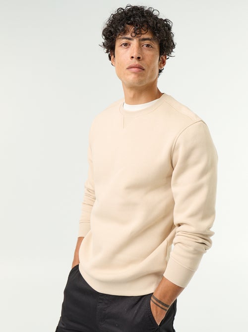 Effen sweater van geruwde molton - Kiabi Effen sweater van geruwde molton - Kiabi