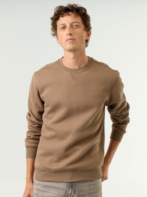 Effen sweater van geruwde molton - Kiabi