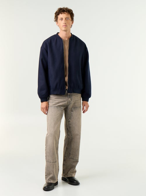 Effen sweater van geruwde molton - Kiabi