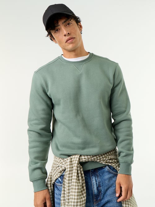 Effen sweater van geruwde molton - Kiabi Effen sweater van geruwde molton - Kiabi