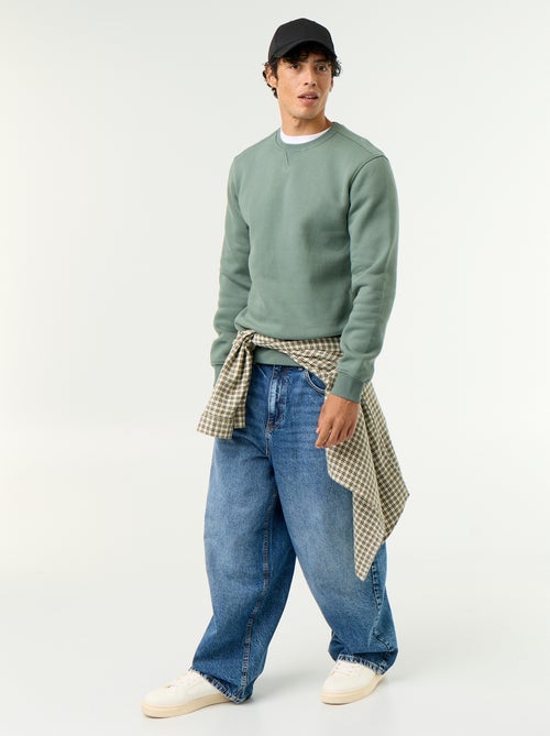 Effen sweater van geruwde molton - Kiabi Effen sweater van geruwde molton - Kiabi
