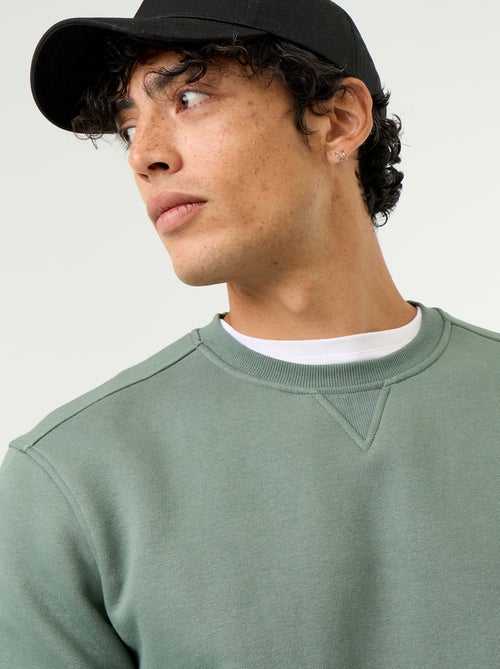 Effen sweater van geruwde molton - Kiabi Effen sweater van geruwde molton - Kiabi