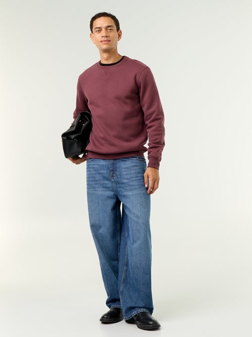 Effen sweater van geruwde molton - Kiabi