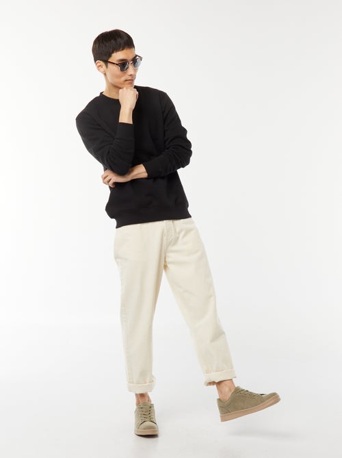 Effen sweater van joggingstof met ronde hals - Kiabi