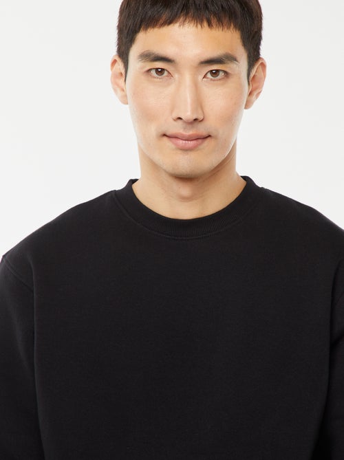 Effen sweater van joggingstof met ronde hals - Kiabi