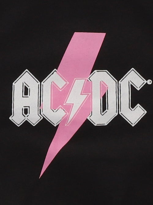 Effen sweater van katoenfleece met ACDC-print - Kiabi