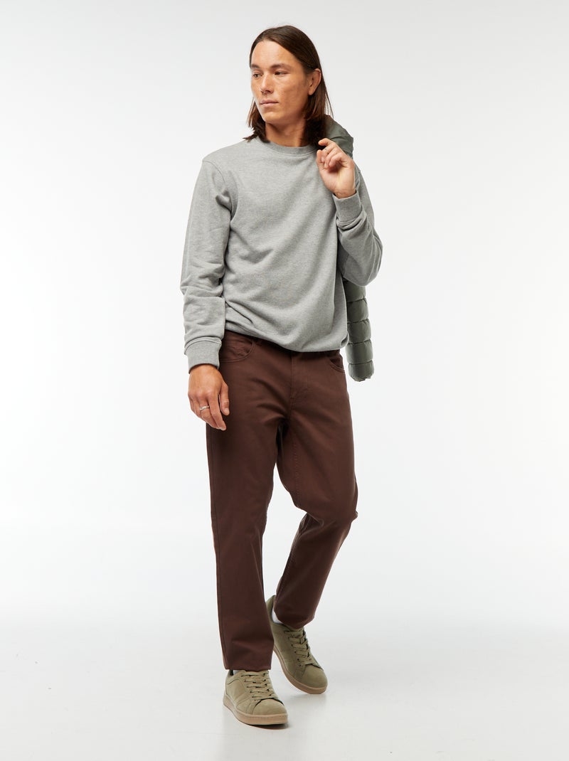 Effen sweater van lichte joggingstof Grijs - Kiabi