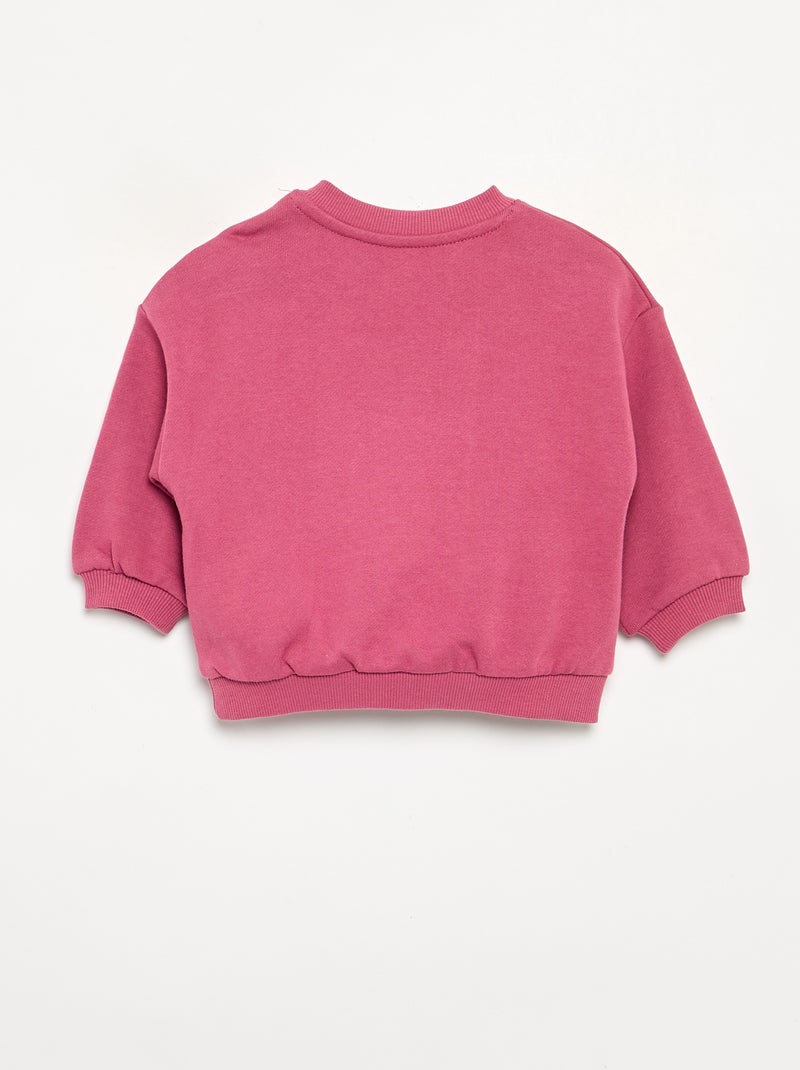 Effen sweater van ongeruwde molton voor kinderen - Kiabi Rose - Kiabi