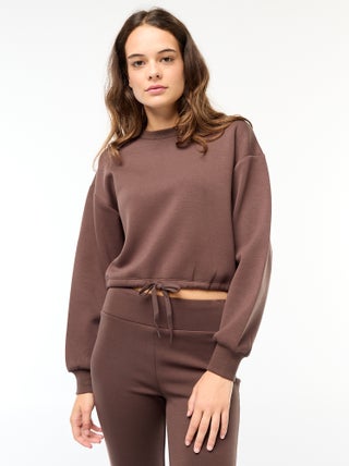 Effen sweater van warme en zachte joggingstof