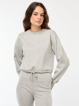 Effen sweater van warme en zachte joggingstof