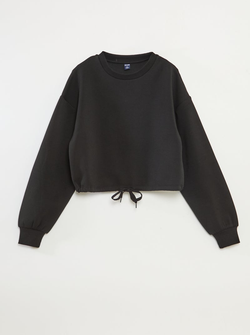 Effen sweater van warme en zachte joggingstof zwart - Kiabi