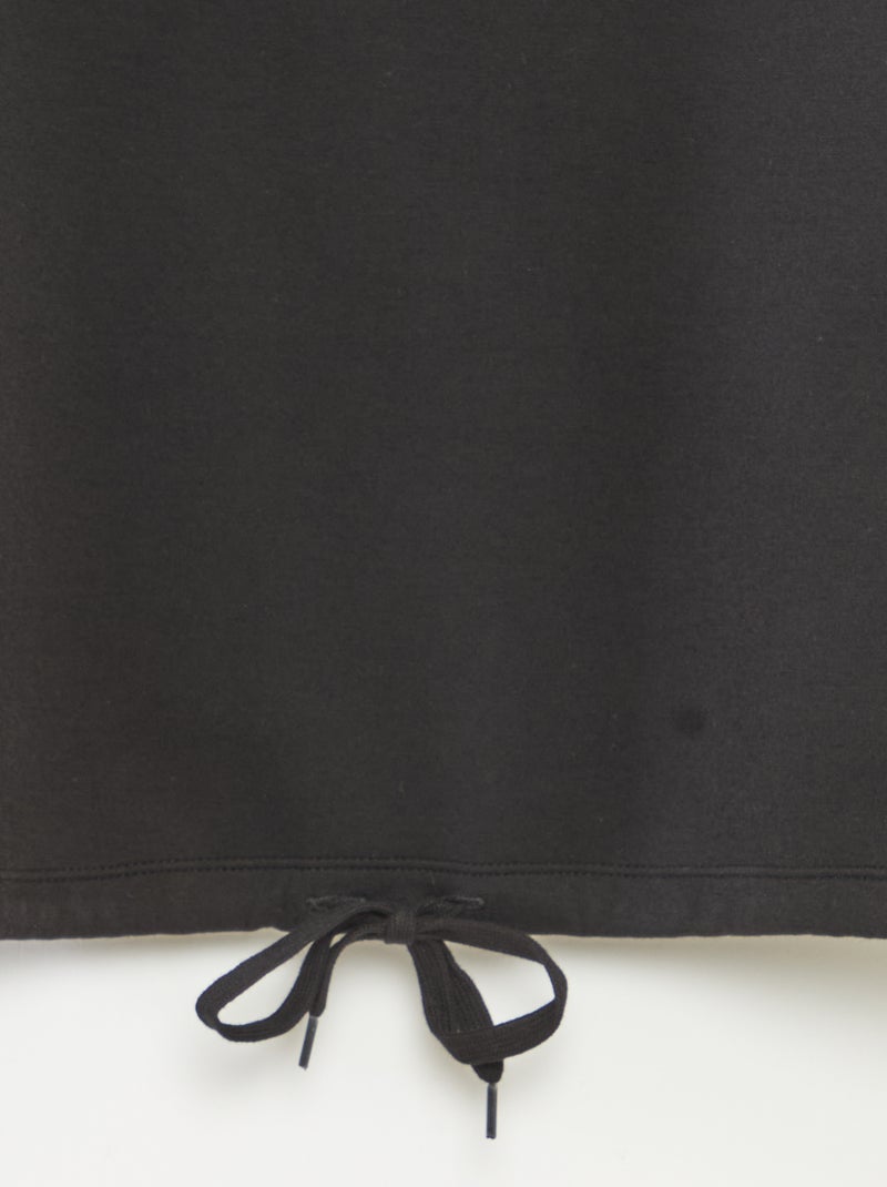 Effen sweater van warme en zachte joggingstof zwart - Kiabi