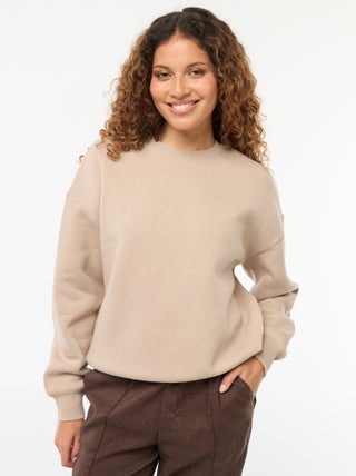 Effen sweater van warme joggingstof