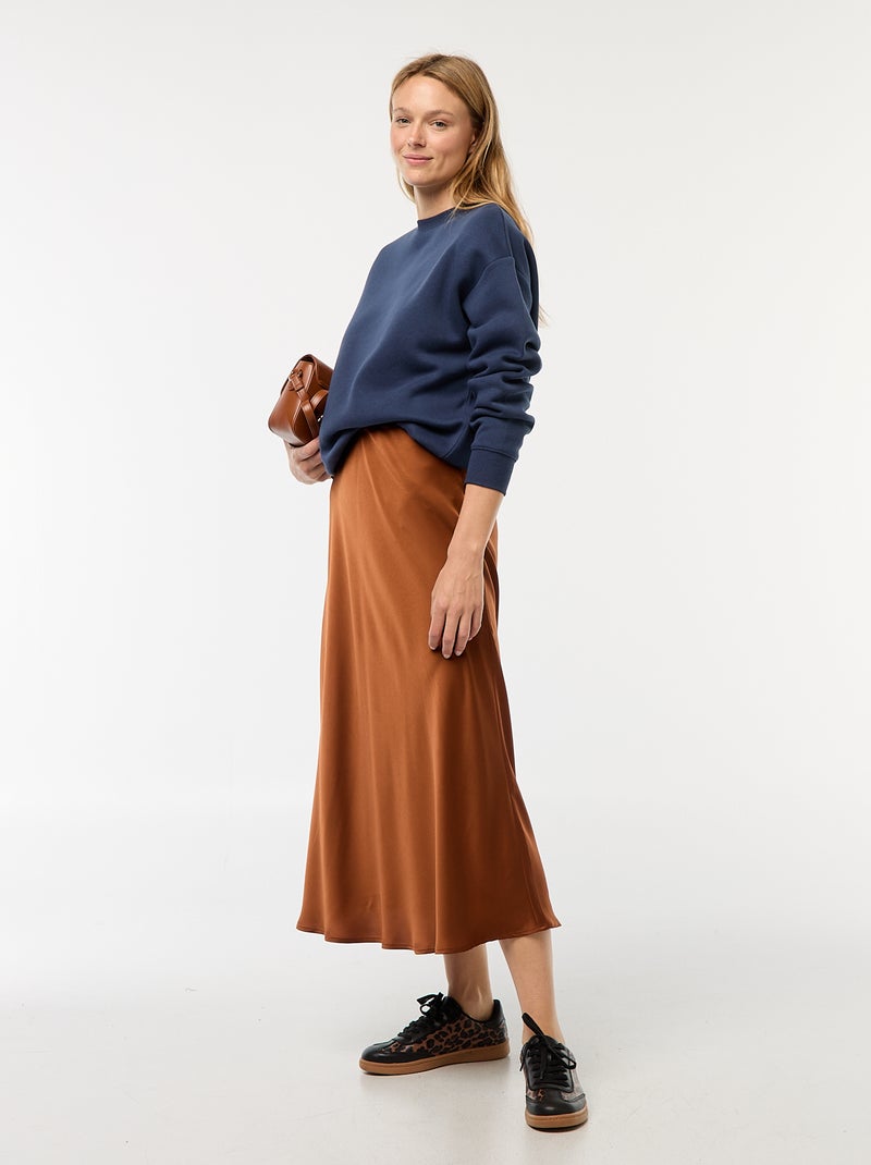 Effen sweater van warme joggingstof Blauw - Kiabi