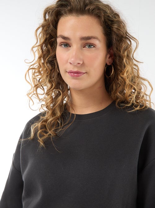 Effen sweater van warme joggingstof - Kiabi