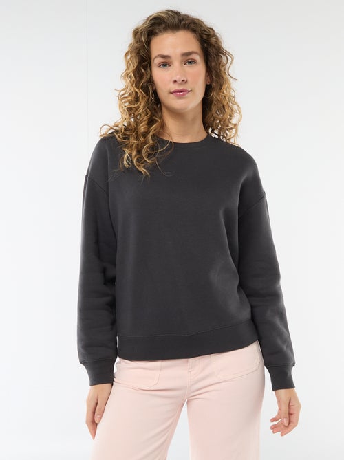 Effen sweater van warme joggingstof - Kiabi