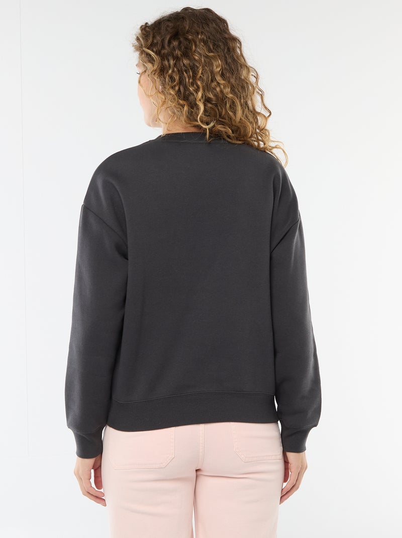 Effen sweater van warme joggingstof Grijs - Kiabi