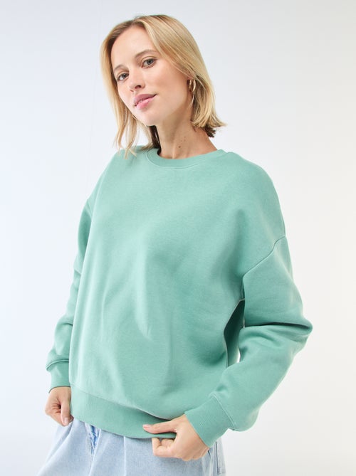 Effen sweater van warme joggingstof - Kiabi