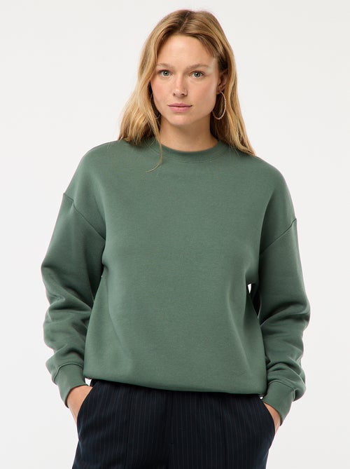 Effen sweater van warme joggingstof - Kiabi