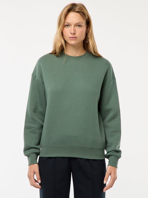 Effen sweater van warme joggingstof - Kiabi