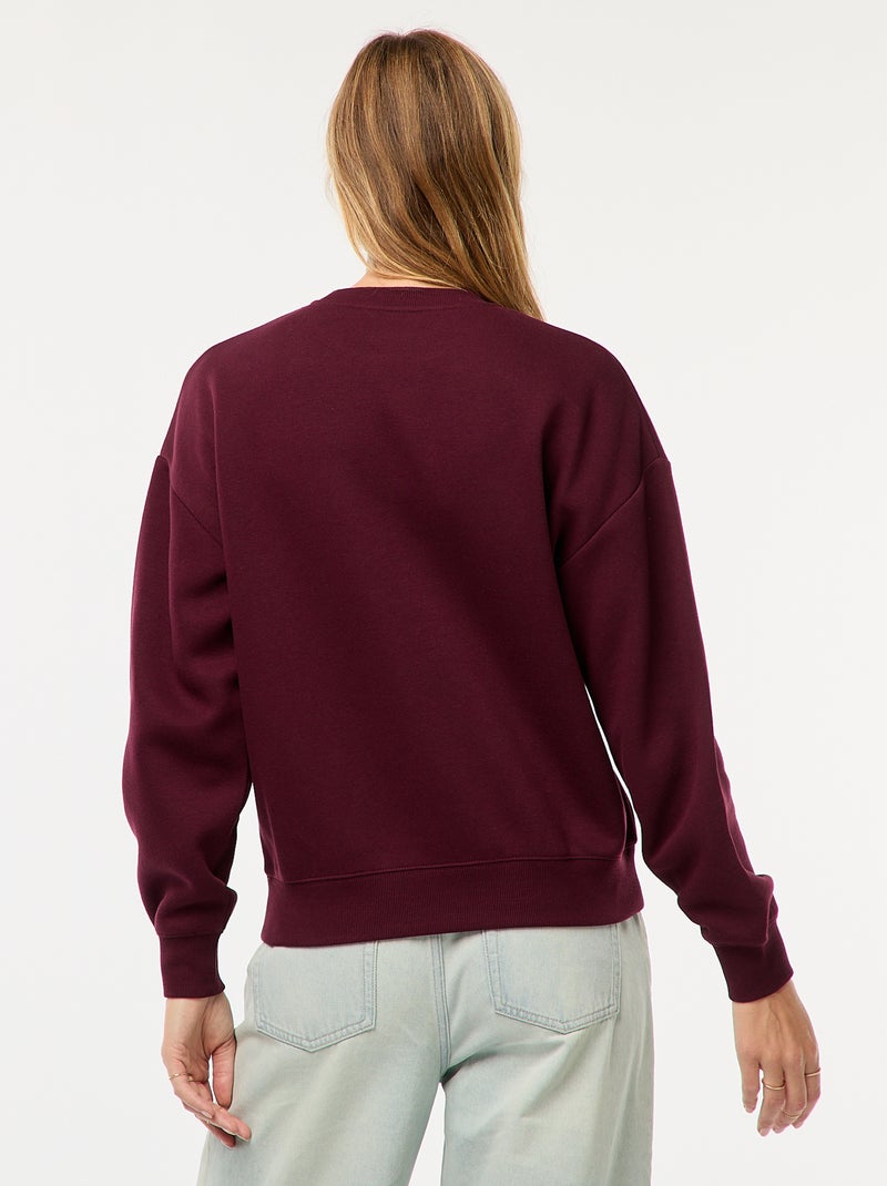 Effen sweater van warme joggingstof Rood - Kiabi