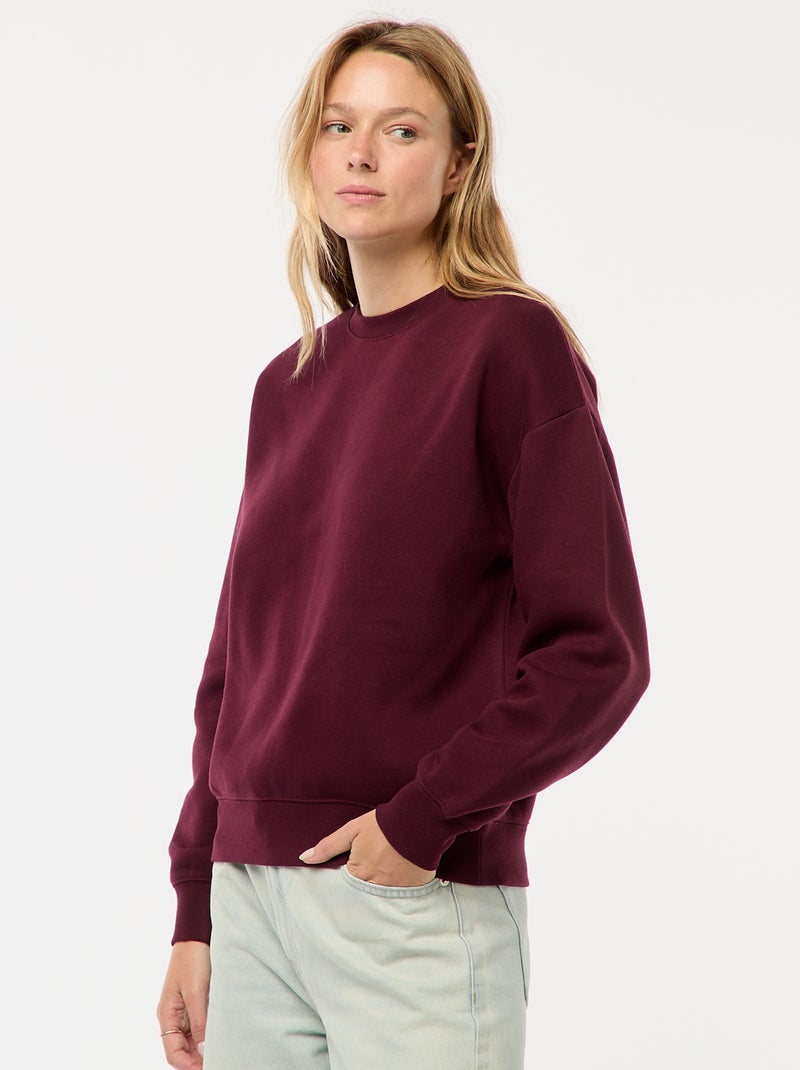 Effen sweater van warme joggingstof Rood - Kiabi