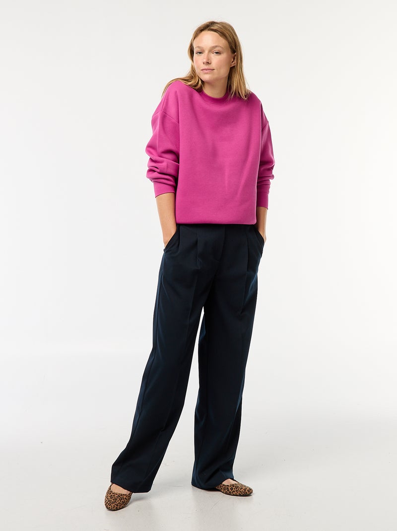 Effen sweater van warme joggingstof Rose - Kiabi