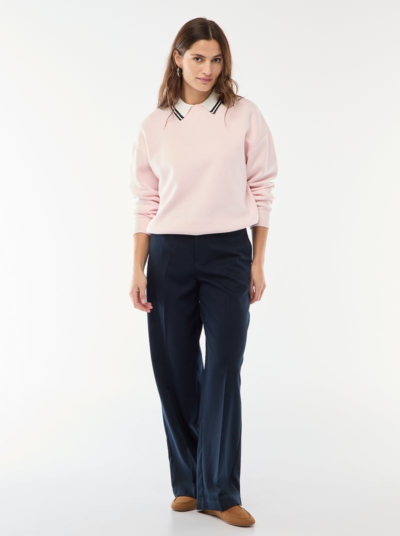 Effen sweater van warme joggingstof Rose - Kiabi