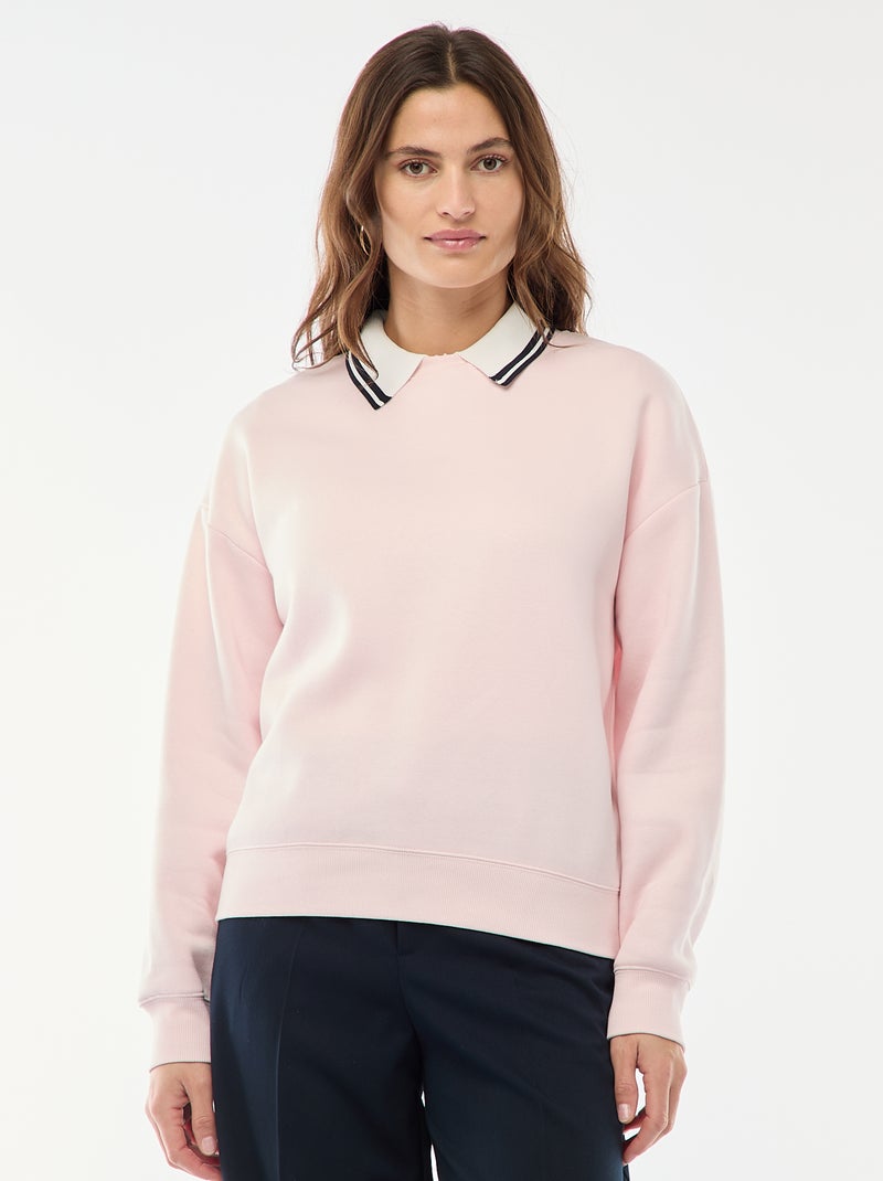 Effen sweater van warme joggingstof Rose - Kiabi