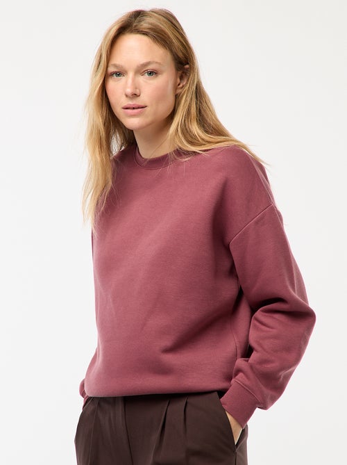 Effen sweater van warme joggingstof - Kiabi