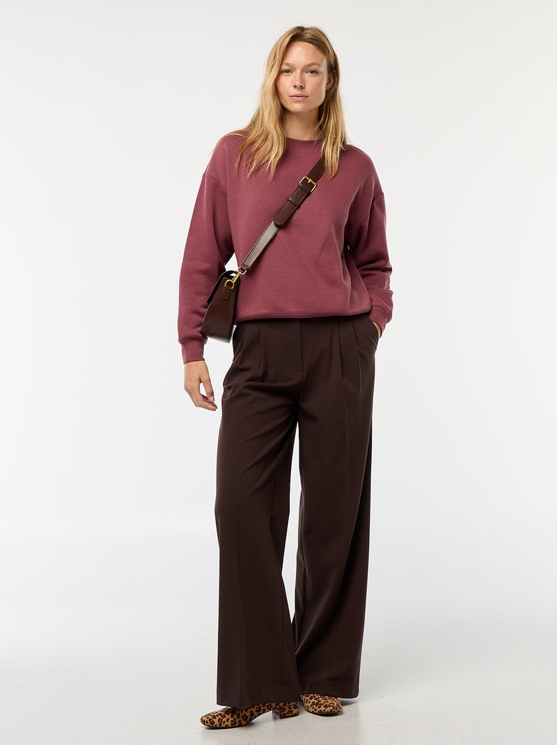 Effen sweater van warme joggingstof Rose - Kiabi