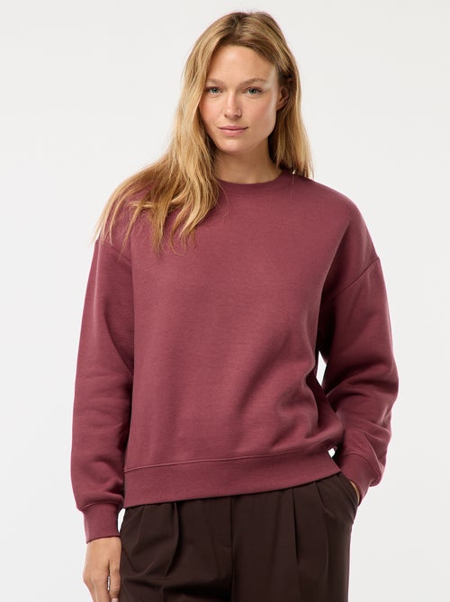 Effen sweater van warme joggingstof - Kiabi