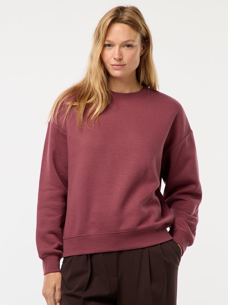 Effen sweater van warme joggingstof Rose - Kiabi